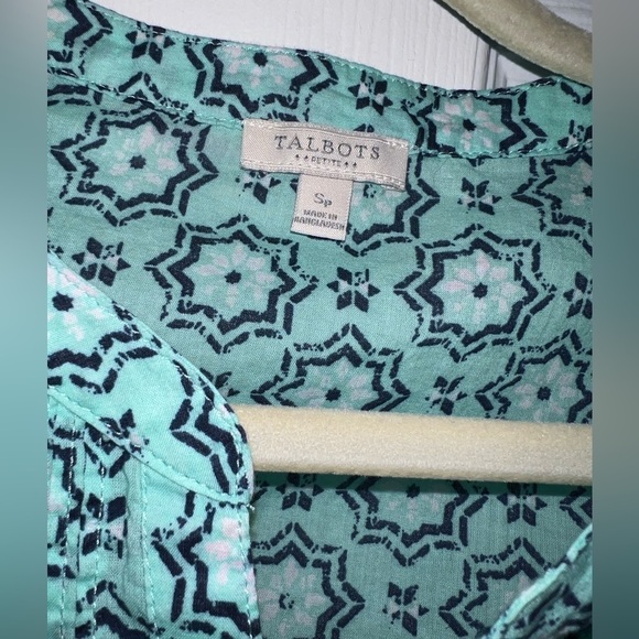 TALBOTS 3/4 Sleeve V Neck Blouse Size SP - Picture 5 of 8